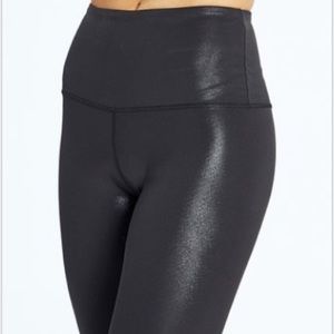 MARIKA Glossy High-Shine 27” High-Waist Black Leggings Size Small New